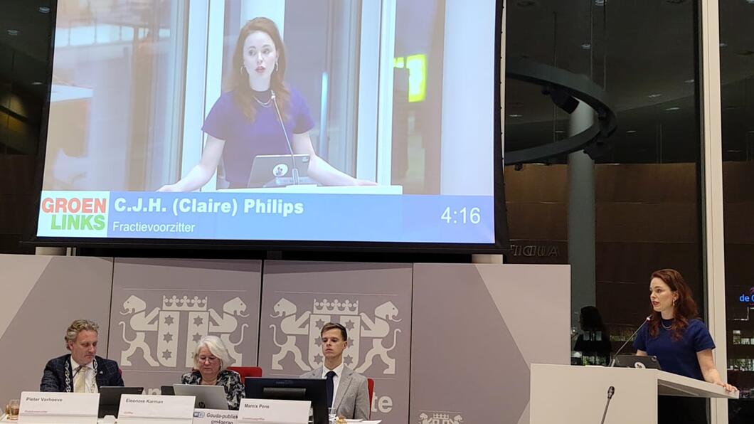 Claire Philips tijdens programmabegrotingsbehandeling 2026-2029
